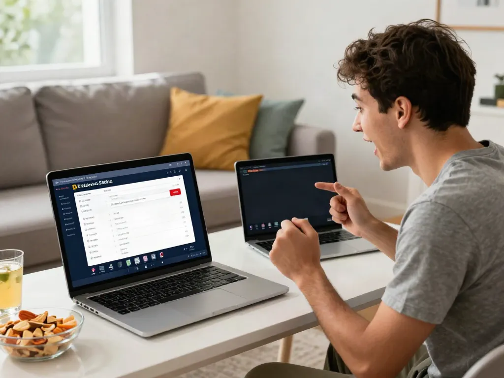 Exciting scene of Bitcoin sports betting in Canada with a young man watching live sports.