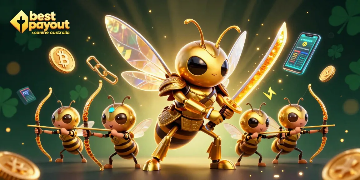 Experience the best payout casino online Australia with a vibrant, action-packed 3D illustration.