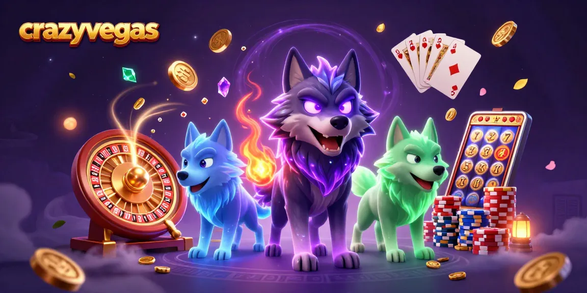 Experience thrilling gameplay at crazyvegas with our dynamic 3D cartoon casino illustration.